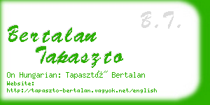 bertalan tapaszto business card